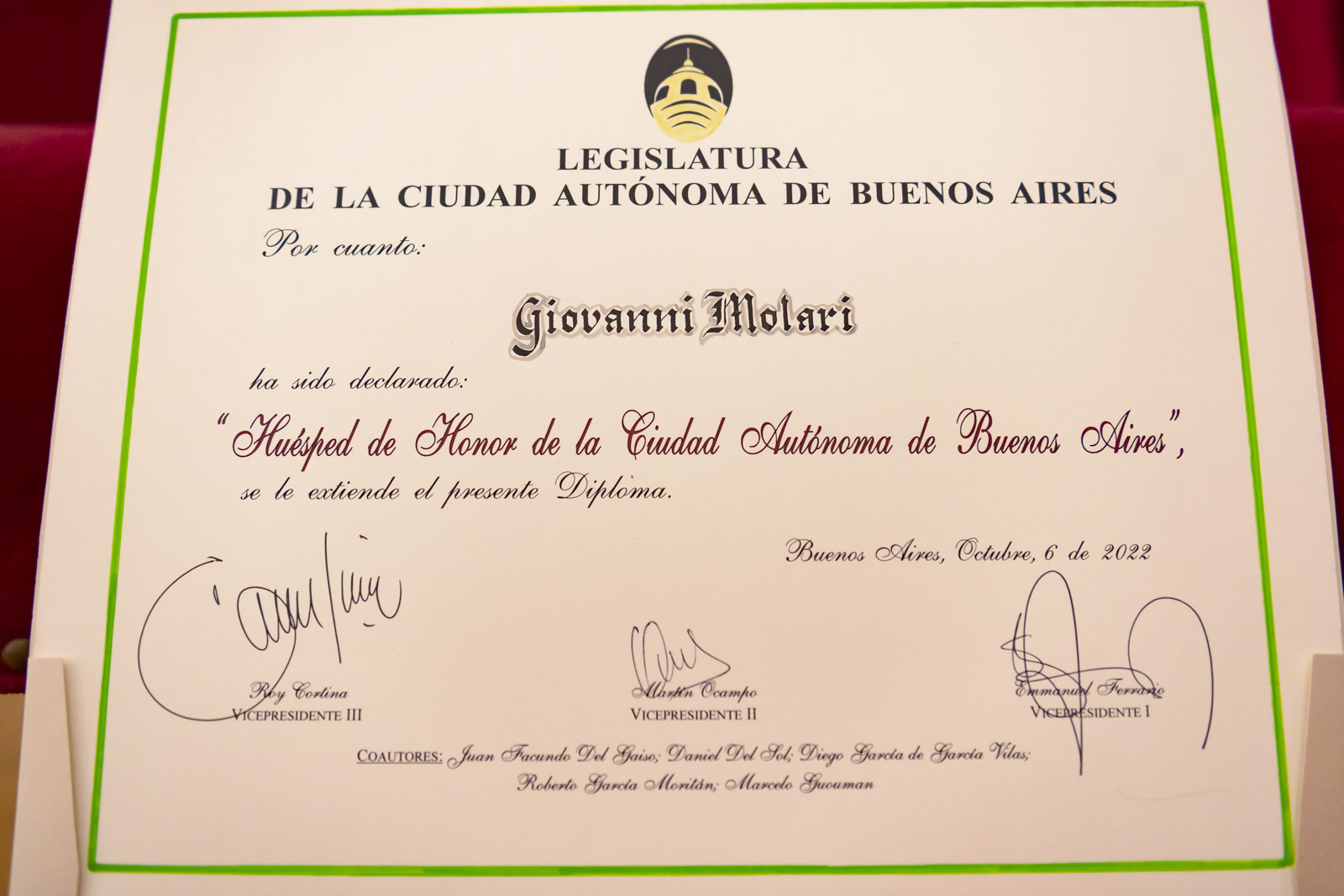 Nuestro Rector es Huésped de Honor de la Ciudad Autónoma de Buenos Aires